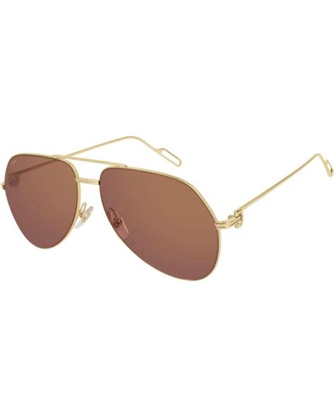 cartier ct0110s - 009 oro|Cartier CT0110S Shiny Gold Sunglasses .